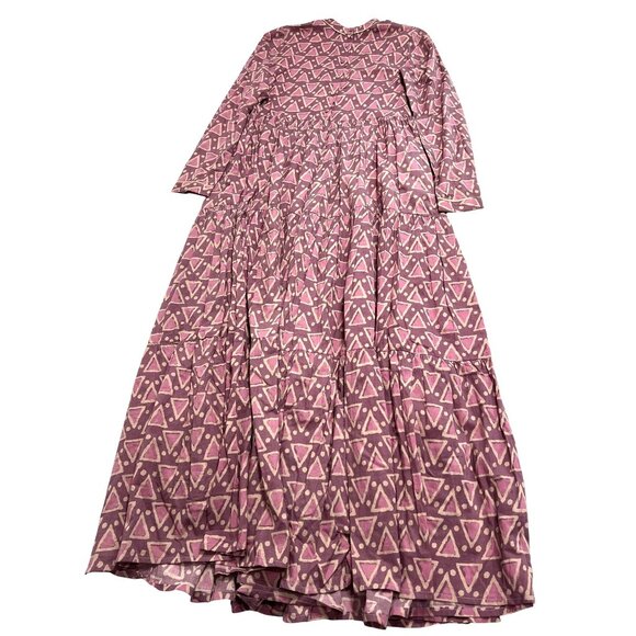Maria de la Orden Maxi Dress in Purple Geo Print - Picture 1 of 5